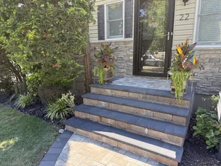 Custom Front Steps with Charcoal Accents